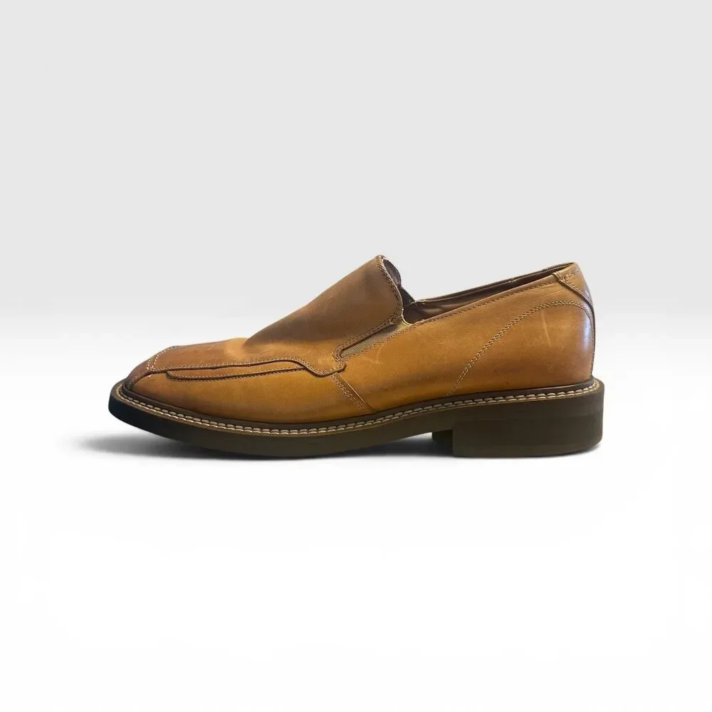 Bottesini Brown Leather Slip On Loafers Italy Men’s 10.5 M Dress Comfort Shoes